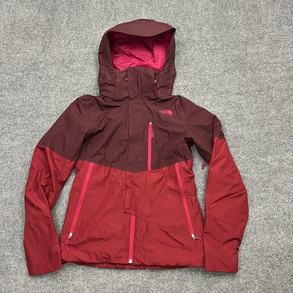 The North Face Jacket Womens XS Red Burgundy DryVent Ski Snow Hooded Waterproof - Picture 1 of 14